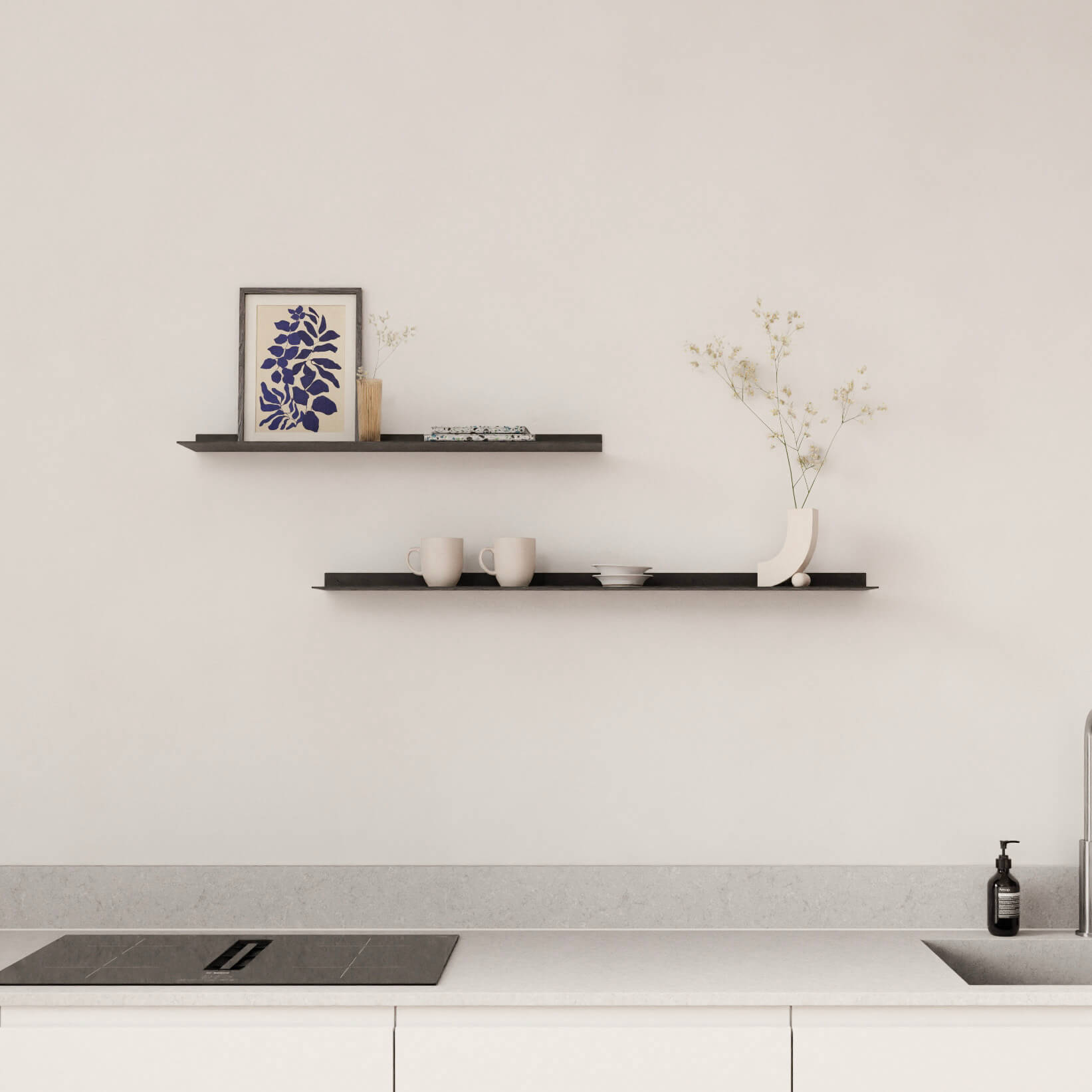 מדף צף אלגנטי עשוי אלומיניום KAV מדף צף אלגנטי עשוי אלומיניום KAV