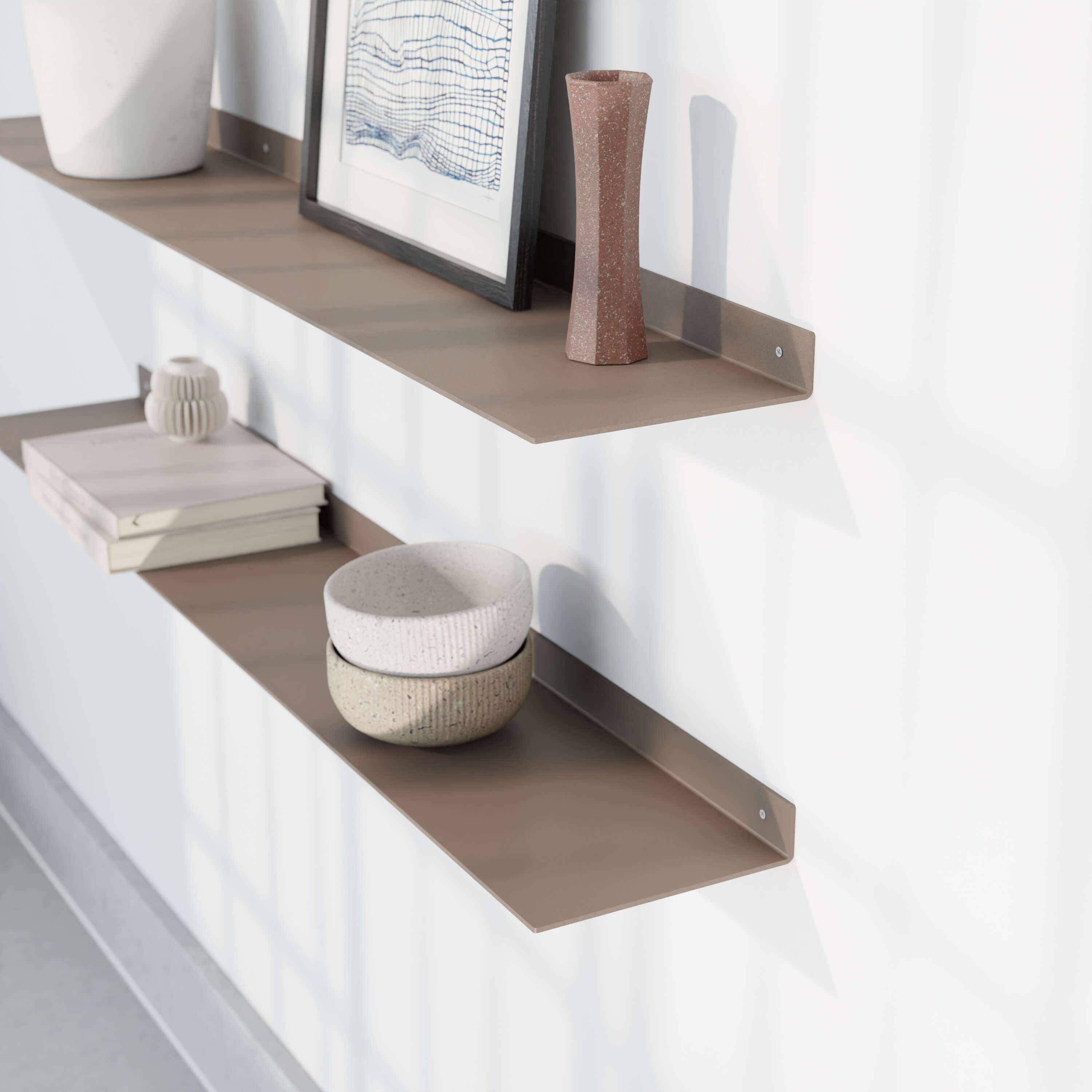 מדף צף אלגנטי עשוי אלומיניום KAV מדף צף אלגנטי עשוי אלומיניום KAV